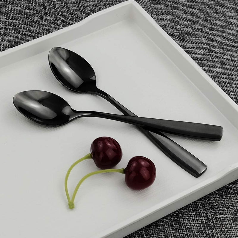 Teyyvn 16-Piece Stainless Steel Tea Spoons, Black Small Spoon - Image 4